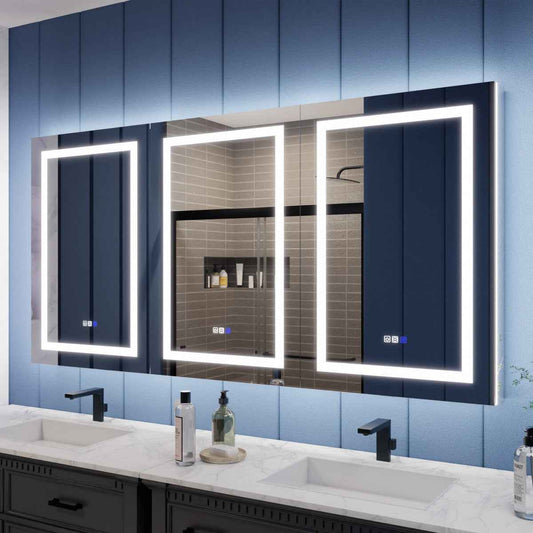 Illusion-B 72" x 36" LED Medicine Cabinets with Magnifiers Front and Back Light