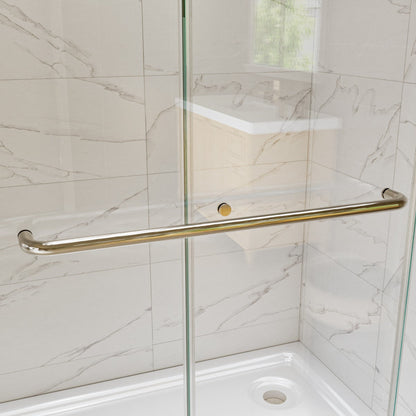 Glide Framed Shower Door 56-60 in. W x 72 in. H Bypass Sliding Shower Enclosure,Brushed Nickel,Double Sliding Glass Bathroom Doors