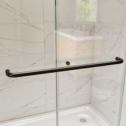 Glide 50-54 in. W x 70 in. H Sliding Glass Shower Doors Frame in Black,Clear Tempered Glass