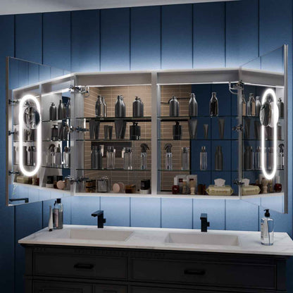 Illusion-B 48" x 36" LED Mirror Medicine Cabinet with Magnifiers Front and Back Light