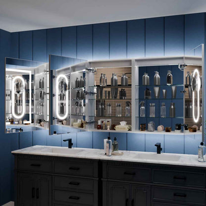 Illusion-B 72" x 36" LED Medicine Cabinets with Magnifiers Front and Back Light