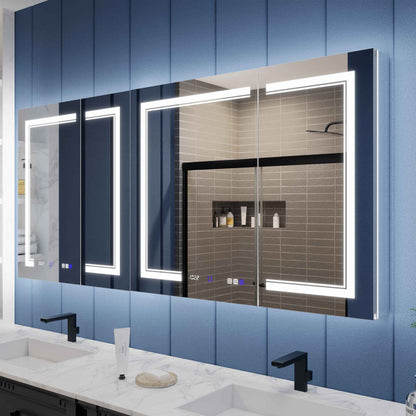 Illusion-B 70" x 32" Led Lighted Medicine Cabinet Mirror with Magnifiers Front and Back Light