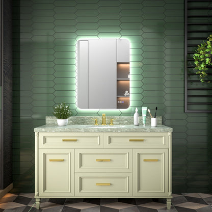 Brivaro 24" x 32" Backlit LED Bathroom Mirror with Nano-Tempered Glass, Anti-Fog, Dimmable, 3 Lighting Modes