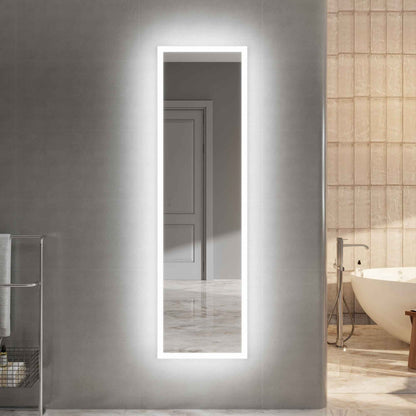 Allsum 20-1/8" x 70-1/8" Lighted Frameless Single Door Medicine Cabinet
