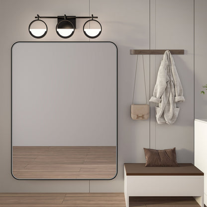 Noir 48" x 36" Vanity Mirror �C Modern, Elegant, Rectangular Wall Mirror with Tempered Glass, Shatterproof, Rust-Resistant, Matte Black Frame for Bathroom, Living Room & Hallway - ExBriteUSA