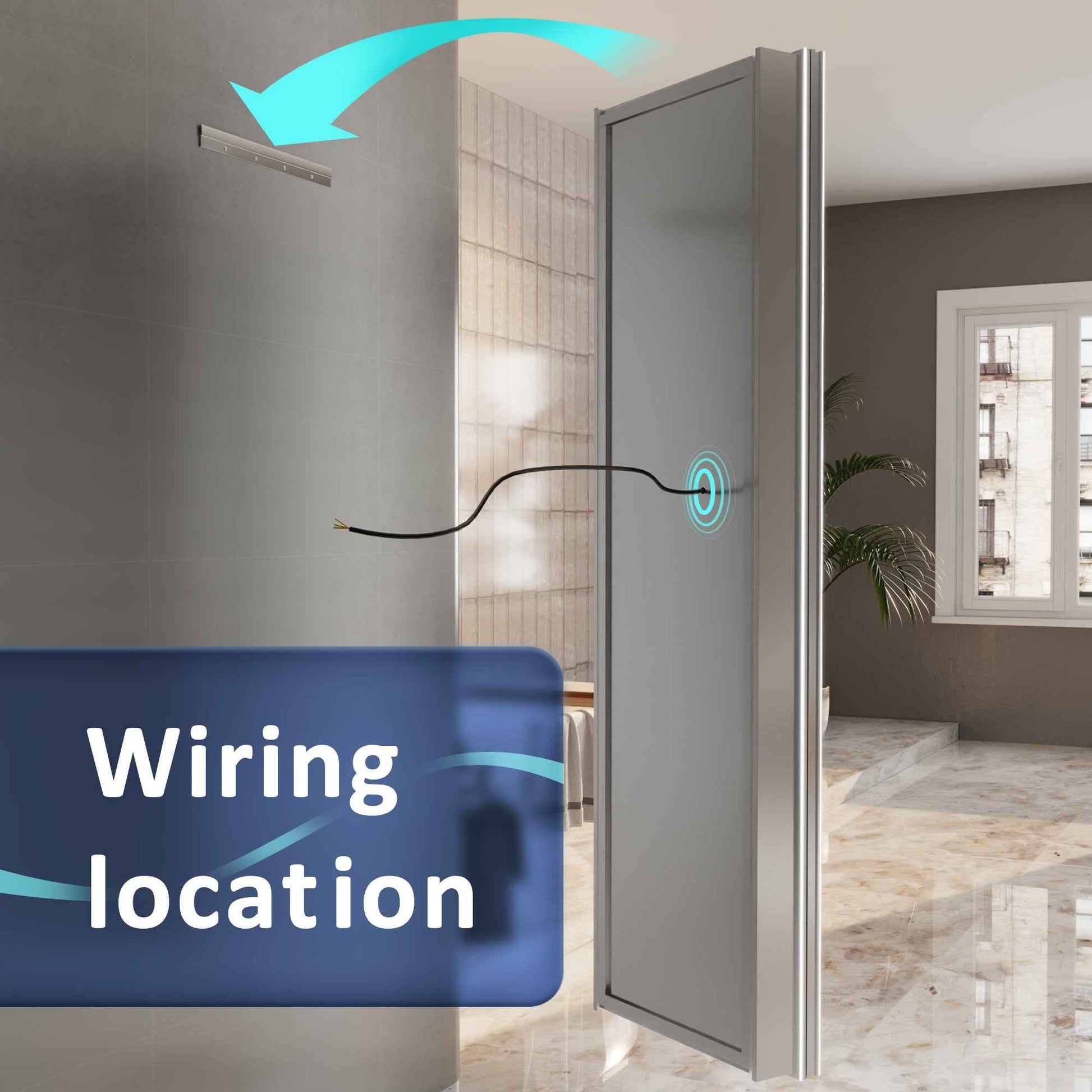 Allsum 20-1/8" x 70-1/8" Lighted Frameless Single Door Medicine Cabinet