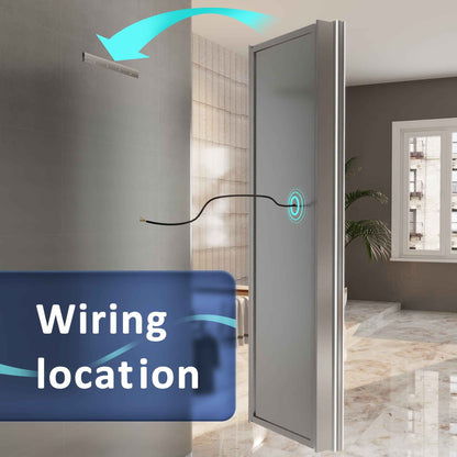 Allsum 20-1/8" x 70-1/8" Lighted Frameless Single Door Medicine Cabinet