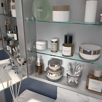 Boost-M2 24" W x 36" H LED Lighted Bathroom Medicine Cabinet with Mirror,Left Hinge
