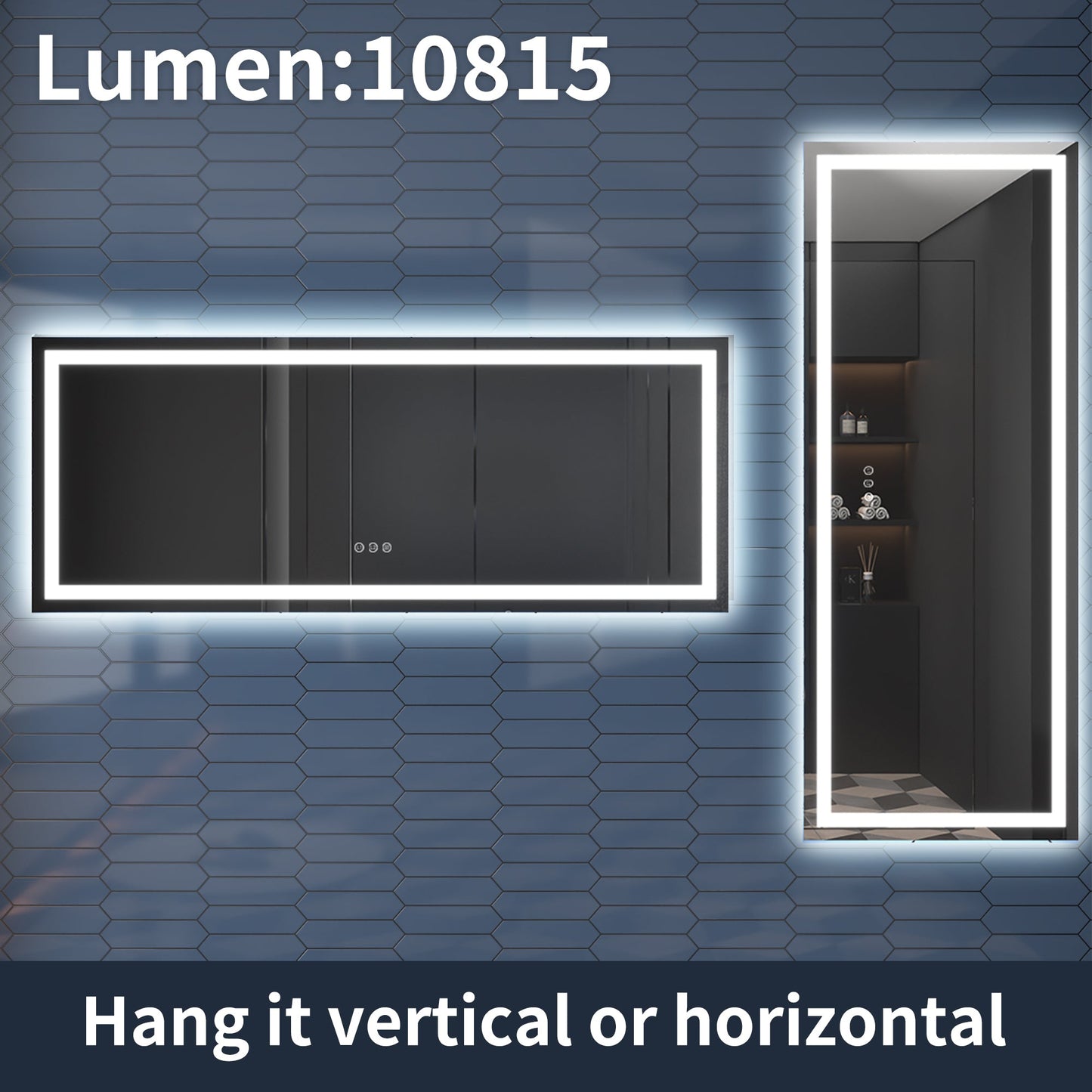 Apex-T 78" W x 36" H Lighted Bathroom Large Light Led Mirror,Anti Fog,Dimmable,Three Lighting Modes