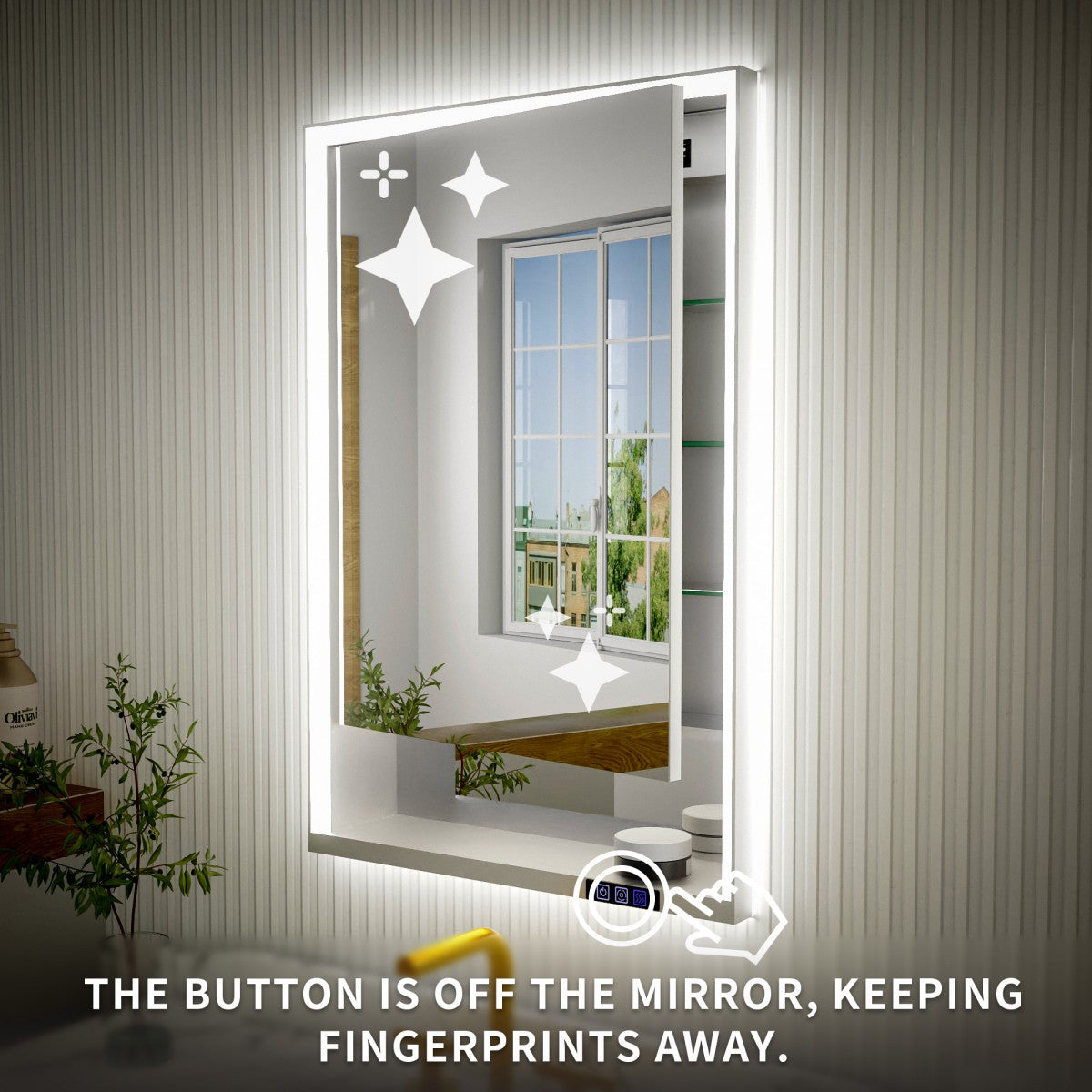Ample 24" W x 36" H Recessed Medicine Cabinet with Mirror and Lights - Chrome Finish & Shelves for Bathroom