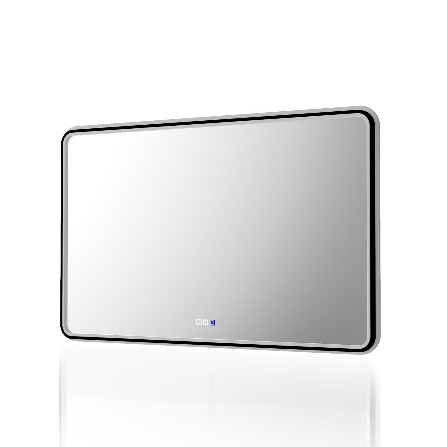 Lumina 48" W x 30" H LED Lighted Bathroom Mirror,High Illuminate, Inner & Outer Lighting,Anti-Fog, Dimmable,Black Frame with Rounded Corners