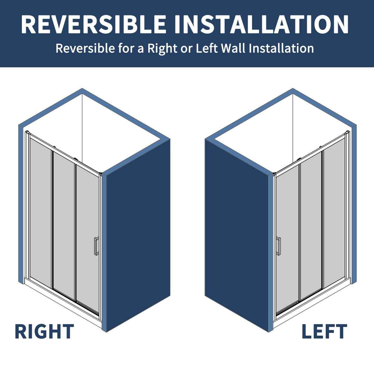 Nexus 56-60W x 70.H Easy Clean Double Framed Sliding Shower Door with 1/4" (6mm) Clear SGCC Tempered Glass,Matte Black Finish (Copy)