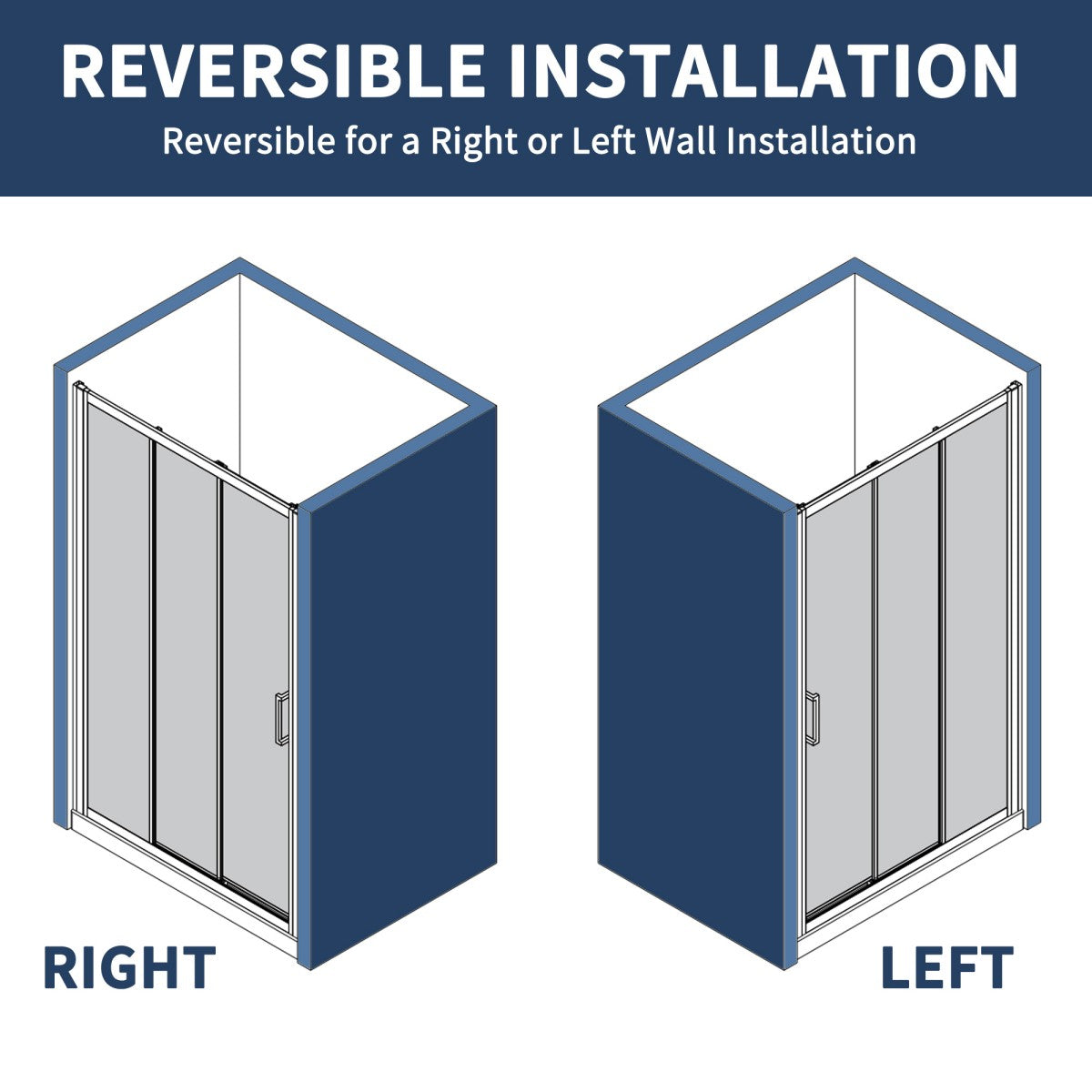 Nexus 56-60W x 70.H Easy Clean Framed Tri-Fold Sliding Shower Door with 1/4" (6mm) Clear SGCC Tempered Glass,Brushed Golde Finish