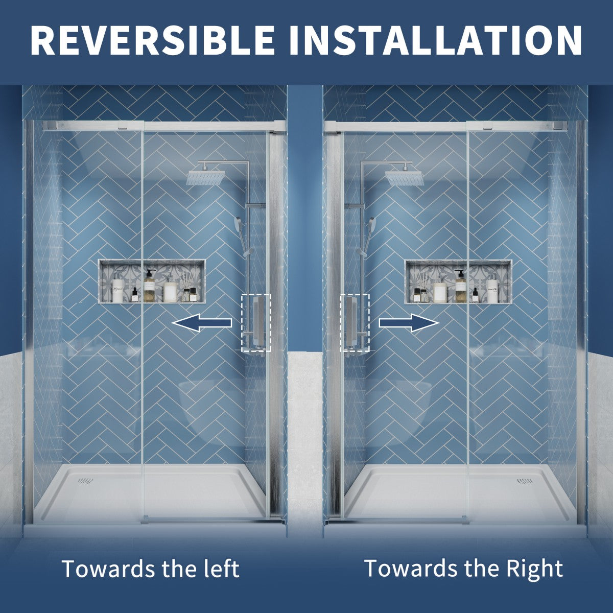 Lock Adjustable 44-48"W x 74"H Sliding Glass Shower Door with 8mm Clear Tempered Glass,Stainless Steel Hardware Brushed Nickel,Rectangle Shower Door