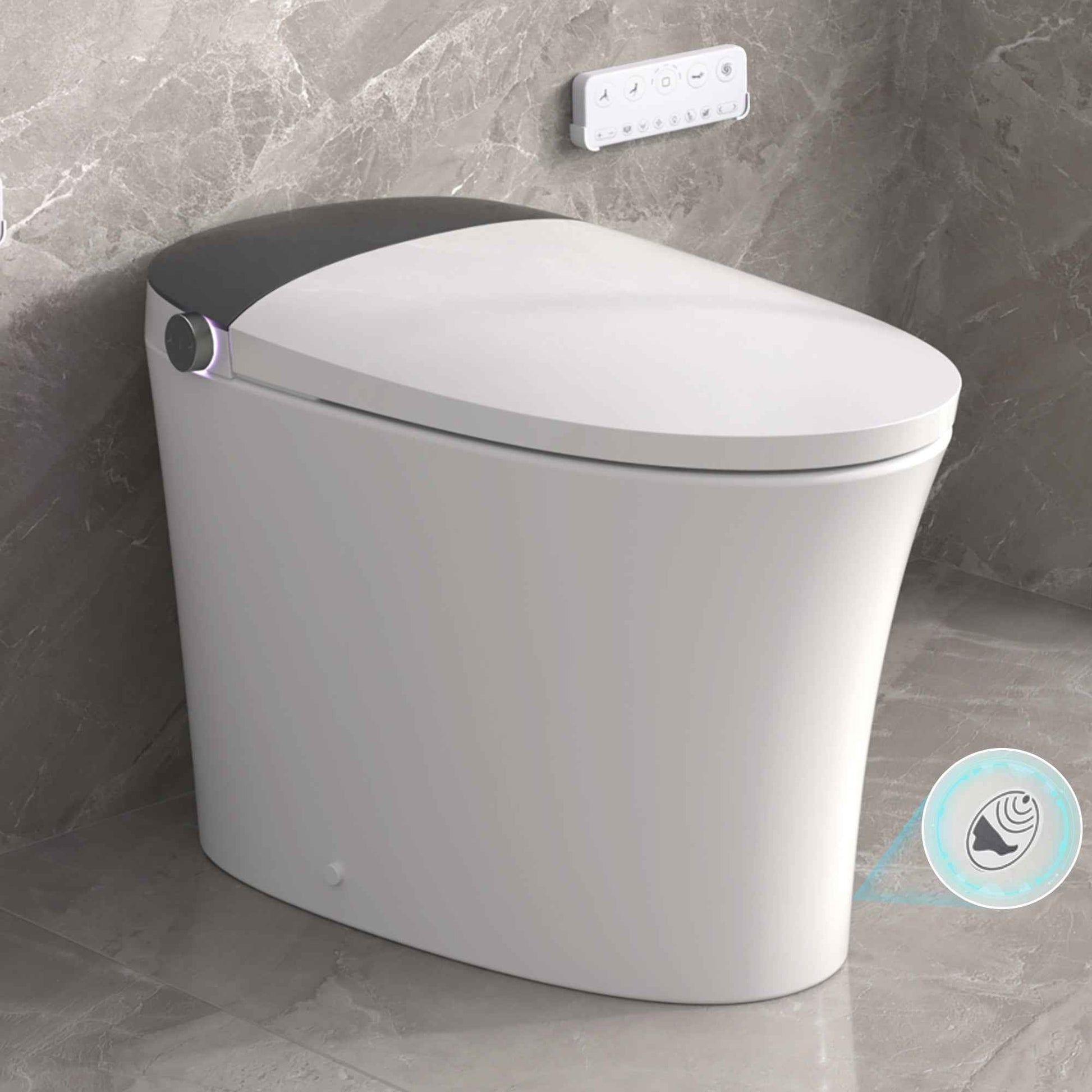 ADA Height Smart Bidet Toilet, Heated Seat, Auto Flush, Warm Air Dryer, Multiple Wash Modes, Powerful 1000g MAP Flush