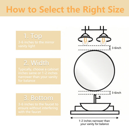 Hola 26" Round LED Medicine Cabinet �C Black Frame, Anti-Fog, Dimmable Lighting, Surface Mount - ExBriteUSA