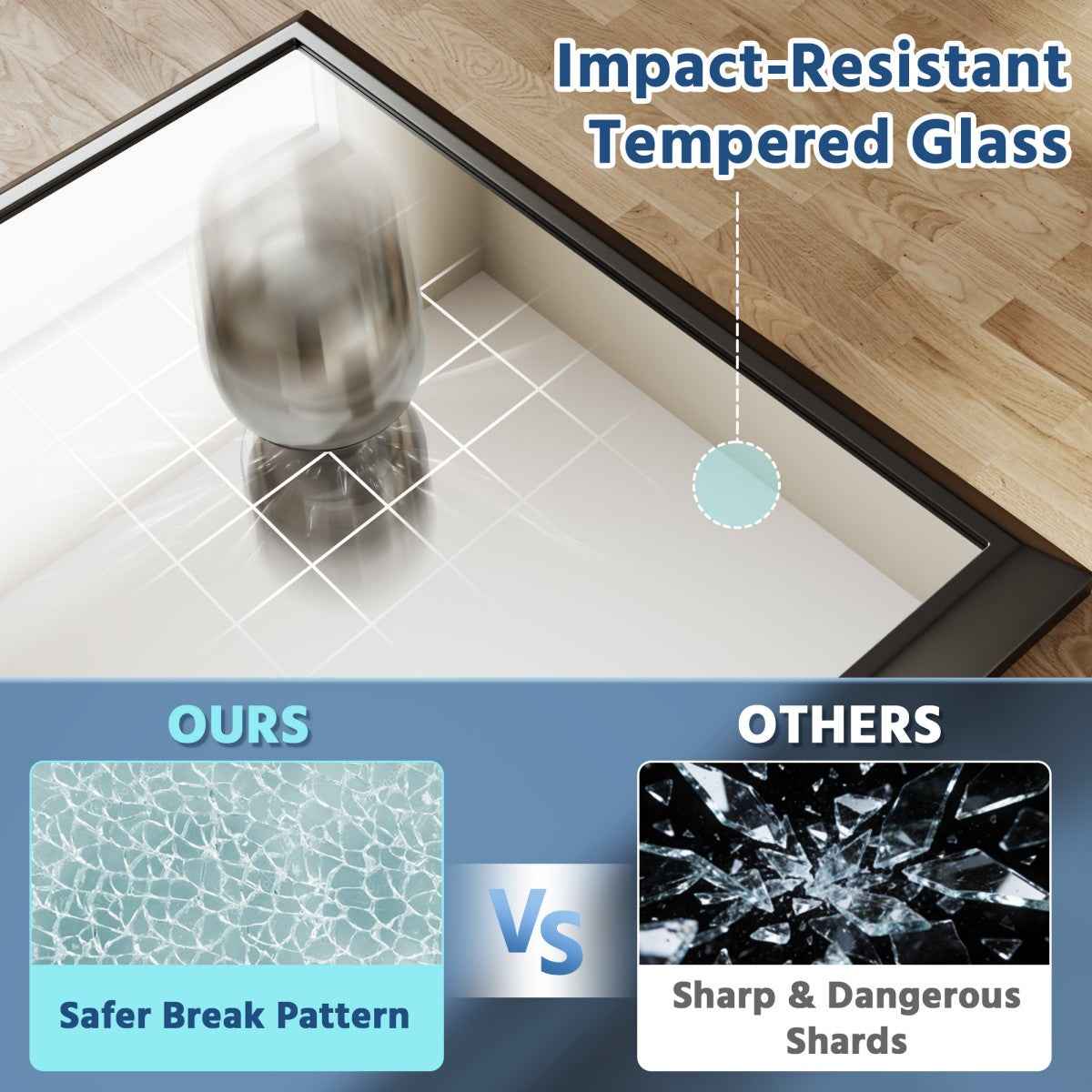 16" x 24" Modern, Elegant Rectangular Wall Mirror with Tempered Glass, Shatterproof, Rust-Resistant Black Frame Aluminum Frame for Bathroom, Living Room & Hallway| Nolhurst