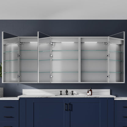Medicine Cabinet Mirror LED - 64"W x 32"H Medicine Cabinet with Mirror, Recessed or Surface Mounted|ExBrite Boost-M1