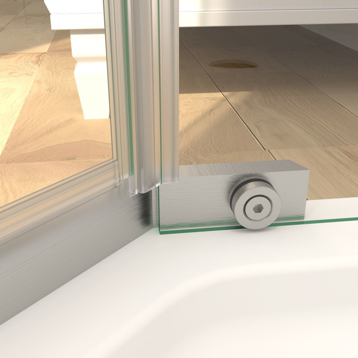 Prism Neo-Angle Frameless Shower Door 36 in. W x 72 in. H Corner Shower Enclosure,6mm Clear Glass,Pivot Shower Doors,Brushed Nickel