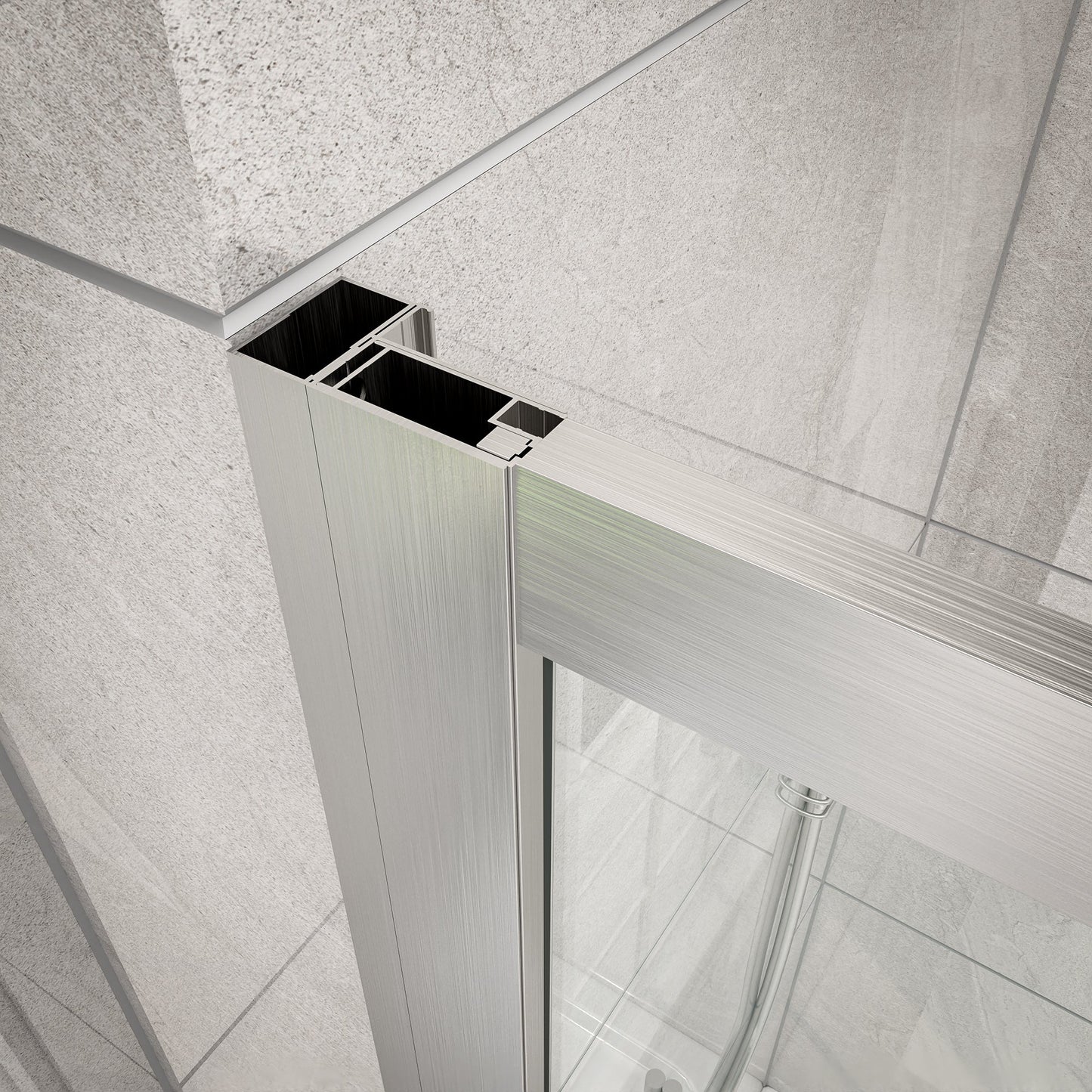 Holden 56-60"W x 70"H Easy Clean Shatter Proof Double Framed Sliding Shower Door with 1/4" (6mm) Clear SGCC Tempered Glass,Brushed Nickel