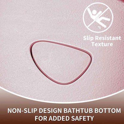 Allsumhome RockE 59" Imitation Natural Stone Freestanding Bathtub,Stone Touch,Pink,Scratch-proof,cUPC Certified,No Drain