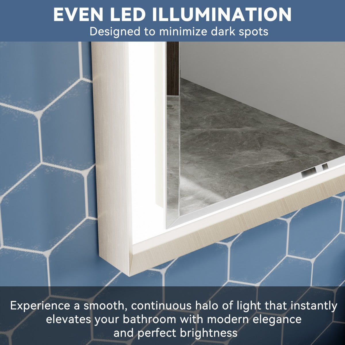 Verloar 30" W x 36" H Framed Lighted Bathroom Mirror,Dimmable,Anti Fog,Front-Lit Illumination,Brushed Nickel