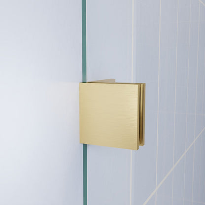 Flexi-L 44-48" W X 70" H Bathroom Glass Shower Doors,Semi-Frameless Brushed Gold,Tempered Glass Shower Door With Handle