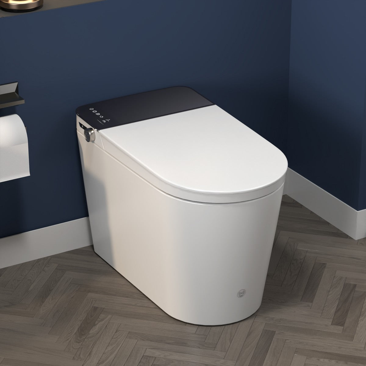 ExBrite Tankless Smart Toilet with Bidet Built In,Auto Open & Close,Wider Bidet with Heated Seat, Warm Water and Dry, Foot Sensor, LED Display, Remote Control - ExBriteUSA