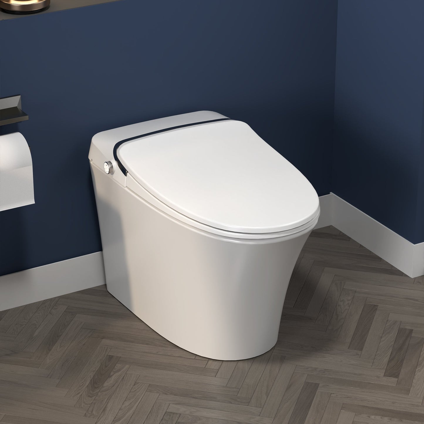 ExBrite Luxury Smart Toilet with Dryer,Warm Water,Elongated Bidet,Heated Seat,Remote Control,Night Light,Power Outage Flushing,Soft Close - ExBriteUSA