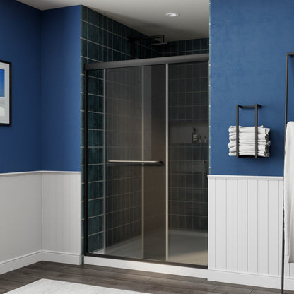 Glide-GR Framed Shower Door 44-48 in. W x 70 in. H Bypass Sliding Shower Enclosure,Matte Black,Double Sliding Smoke Gray Glass