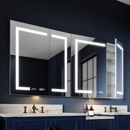 Boost-M2 66" W x 32" H Bathroom Narrow Light Medicine Cabinets with Vanity Mirror Recessed or Surface - ExBriteUSA