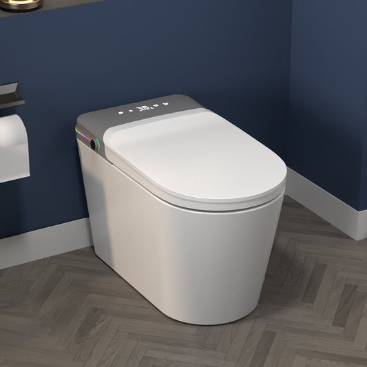 ExBrite Smart Bidet Toilet with Remote Control.Raised Tankless Toilet with LED Display. Auto Open/AutoHeated. Seat Toilet Bidet with Aromatherapy System.Warm Water And Dry.Off Seat Flush.Foot Sensor. - ExBriteUSA