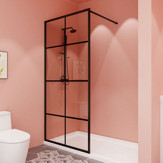 Haven 34" X 72" Black Shower Door Clear Tempered Glass Framed Shower Screen Walk-in,Corner shower door