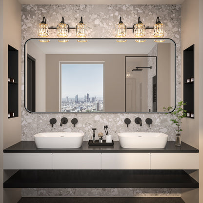 Noir 72" x 36" Vanity Mirror �C Modern, Elegant, Rectangular Wall Mirror with Tempered Glass, Shatterproof, Rust-Resistant, Matte Black Frame for Bathroom, Living Room & Hallway - ExBriteUSA