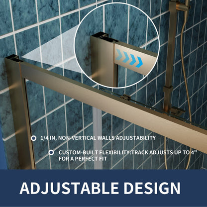 Adjustable track system with blue tiled wall background