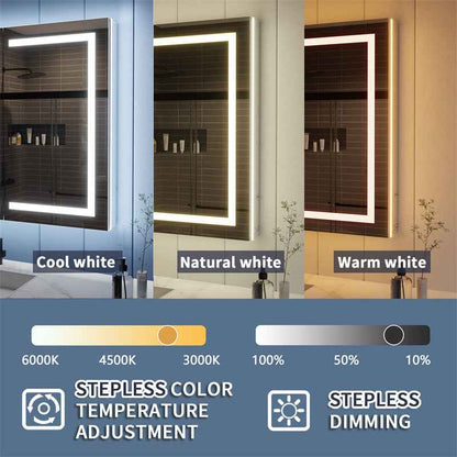Illusion-B 60" x 36" LED Lighted Inset Mirrored Medicine Cabinet with Magnifiers Front and Back Light -pricedifferent
