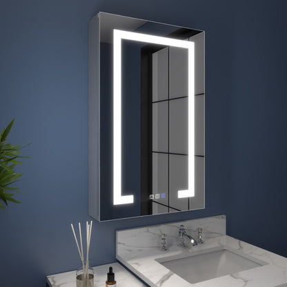 Bathroom Medicine Cabinet with Mirror and Lights 20" W x 32" H LED, Right Hinge - Boost-M2