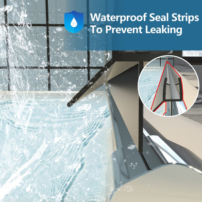 Exbrite Adapt Bifold Shower Door 30-32 in.W x 72 in.H Pivot Swing Shower Doors,Chrome,Clear Tempered Shower Glass - ExBriteUSA