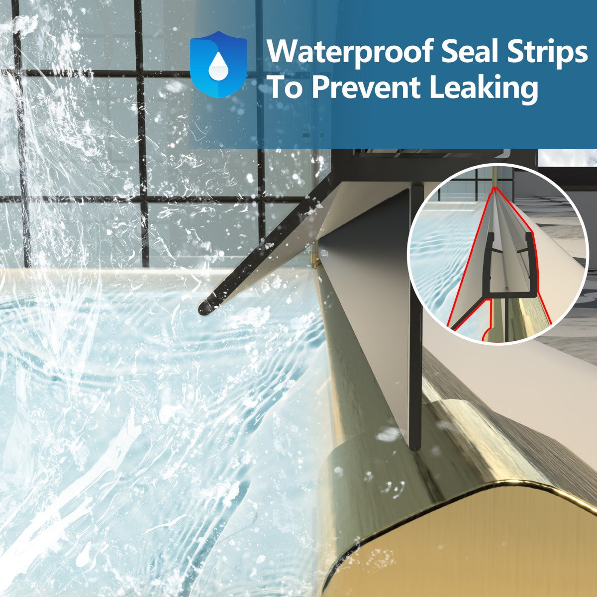 Exbrite Adapt Bifold Shower Door 30-32 in.W x 72 in.H Pivot Swing Shower Doors,Brushed Gold,Tempered Shower Glass - ExBriteUSA