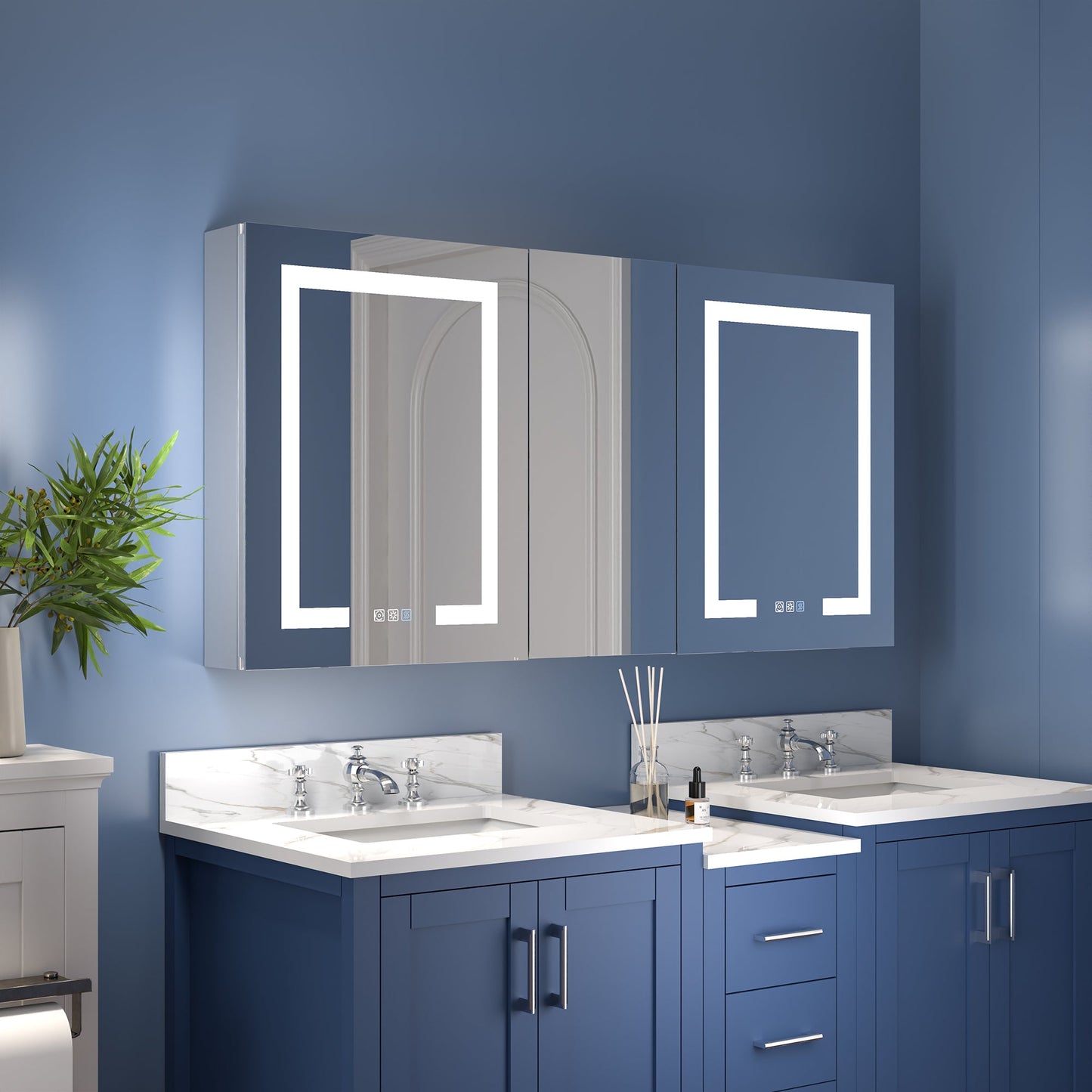 Boost-M1 52" W x 26" H Combination Medicine Cabinet with Mirror led Lighted Medicine Cabinet