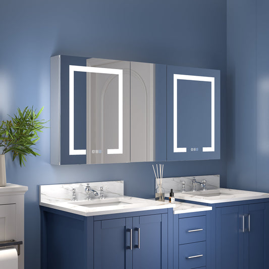 Boost-M1 52" W x 26" H Combination Medicine Cabinet with Mirror led Lighted Medicine Cabinet