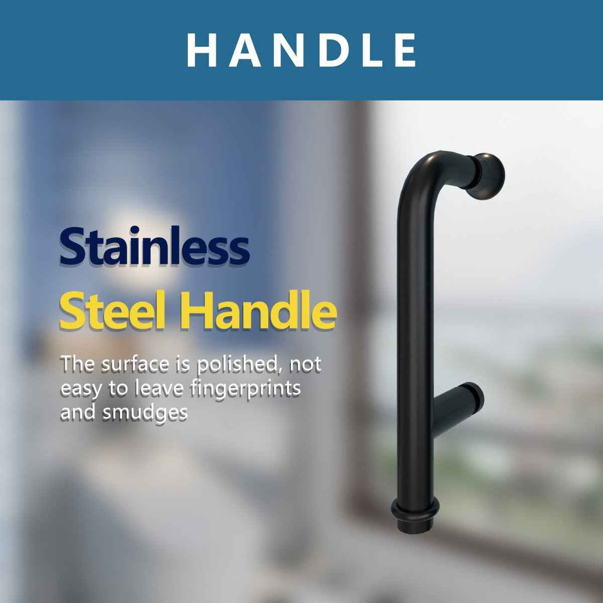 Exbrite Adapt Bifold Shower Door 34-36 in.W x 72 in.H Pivot Swing Shower Doors,Matte Black,Clear Tempered Glass