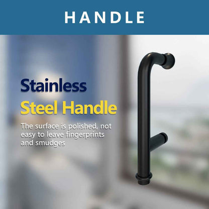 Exbrite Adapt Bifold Shower Door 34-36 in.W x 72 in.H Pivot Swing Shower Doors,Matte Black,Clear Tempered Glass