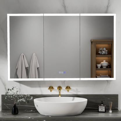 ExBrite 48"W x 30"H LED Medicine Cabinet with Anti-Fog, Stepless Color Temperature and Dimming, Adjustable Shelves, Aluminum Frame, Recessed or Surface Mount - ExBriteUSA