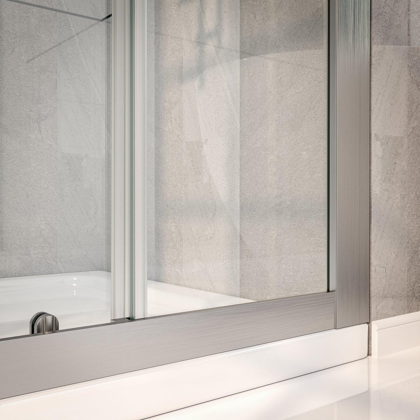 Holden 56-60"W x 70"H Easy Clean Shatter Proof Double Framed Sliding Shower Door with 1/4" (6mm) Clear SGCC Tempered Glass,Brushed Nickel
