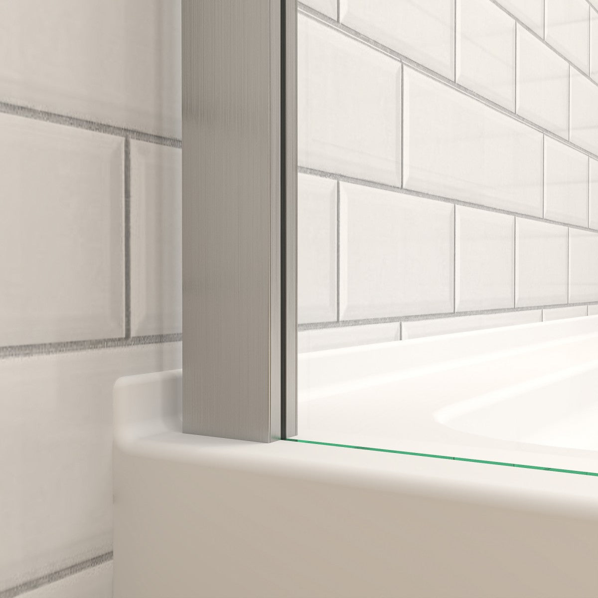 Prism Neo-Angle Frameless Shower Door 38 in. W x 72 in. H Corner Shower Enclosure with 6mm Clear Glass,Pivot Shower Doors,Brushed Nickel