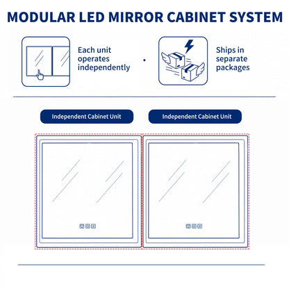 Illusion 60" x 32" Medicine Cabinet With LED Light with Magnifiers Front and Back Light