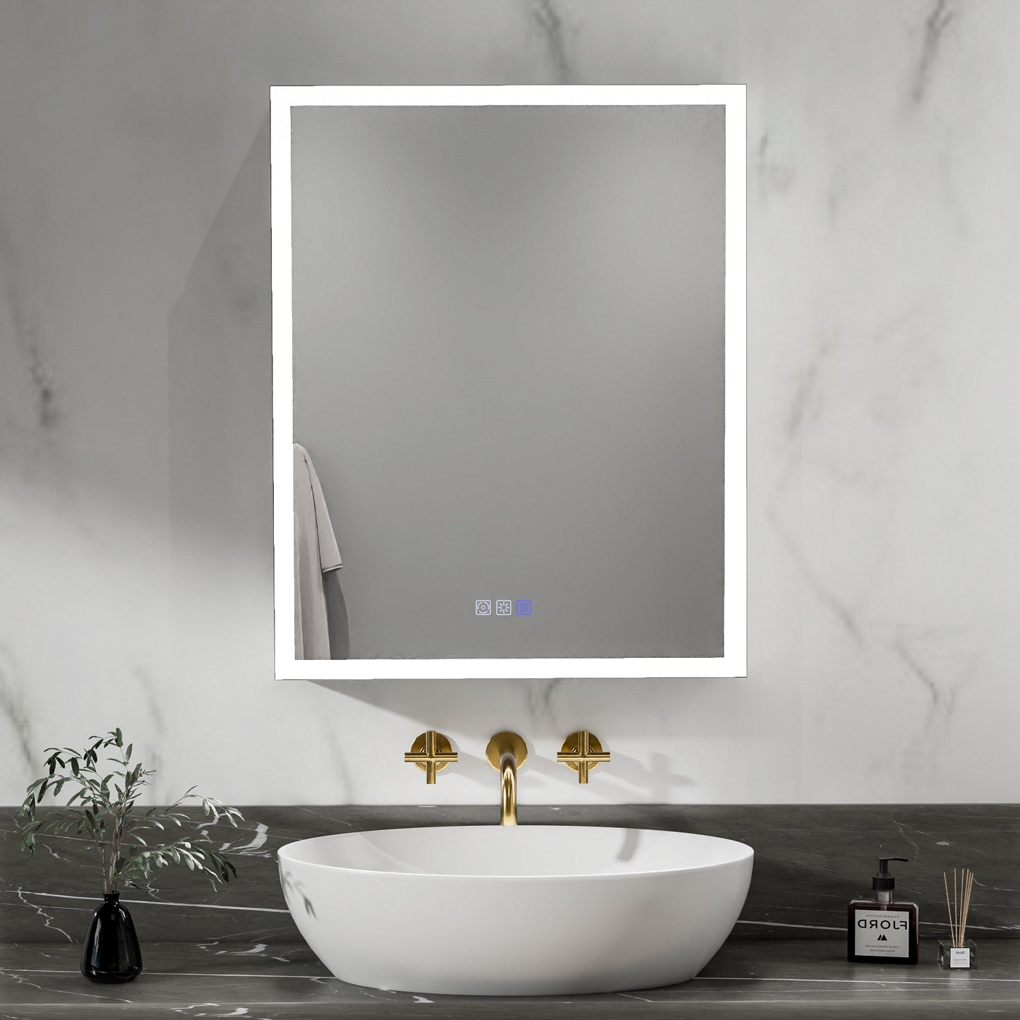 ExBrite 24"W x 30"H LED Medicine Cabinet with Anti-Fog, Stepless Color Temperature and Dimming, Adjustable Shelves, Aluminum Frame, Recessed or Surface Mount, Hinge on Right - ExBriteUSA