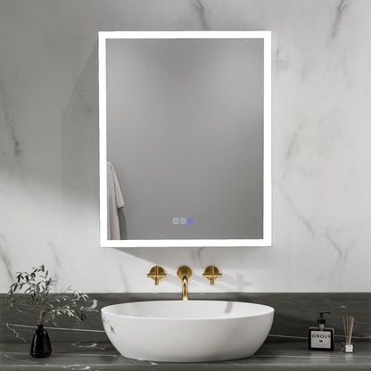 ExBrite 24"W x 30"H LED Medicine Cabinet with Anti-Fog, Stepless Color Temperature and Dimming, Adjustable Shelves, Aluminum Frame, Recessed or Surface Mount, Hinge on Right - ExBriteUSA