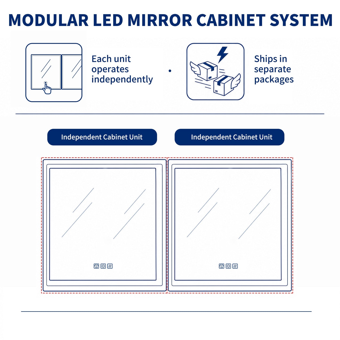 Illusion 76" x 32" LED Light Medicine Cabinet with Magnifiers Front and Back Light
